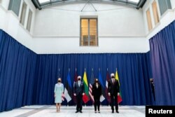 دیدار کامالا هریس، معاون ریاست جمهوری آمریکا، با نخست‌وزیر استونی، رئیس جمهوری لاتویا، و رئیس جمهوری لیوانی