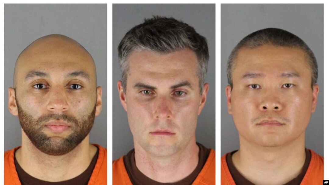 ARCHIVO - Esta combinación de fotografías proporcionada por la oficina del alguacil del condado de Hennepin en Minnesota el 3 de junio de 2020 muestra, de izquierda a derecha, a los expolicías de Minneapolis J. Alexander Kueng, Thomas Lane y Tou Thao.