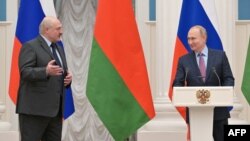 Владимир Путин и Александр Лукашенко, 18 февраля 2022 г.