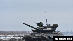 훈련 중인 우크라이나군 탱크