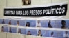 En la imagen se observa una pancarta hecha por manifestantes nicaragüenses en Costa Rica donde piden la liberación de los presos políticos. [Fofo: VOA / Houston Castillo]