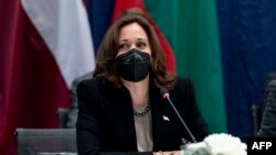 Vice-presidente americana Kamala Harris em Munique, Alemanha, 18 Fevereiro 2022