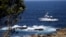 A fisheries boat patrols the site of a fatal shark attack off Little Bay Beach in Sydney on Feb. 17, 2022, as authorities try to catch a great white shark that killed a swimmer, the city's first such attack in decades. 