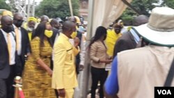 Nelson Chamisa and his wife arriving at Zimbabwe Grounds in Harare for a Citizens Coalition for Change rally ahead of the March council and parliamentary by-elections. (Photo: Godwin Mangudya)