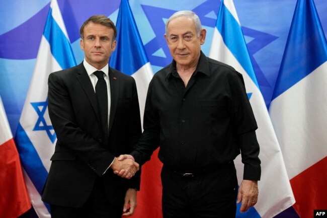 Macron, İsrail Başbakanı Netanyahu ile Kudüs'te görüştü - 24 Ekim 2023