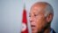 FILE - Tunisian then-presidential candidate Kais Saied speaks during an interview with Reuters in Tunis, Tunisia September 17, 2019. 