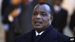 FILE - Republic of Congo President Denis Sassou Nguesso.