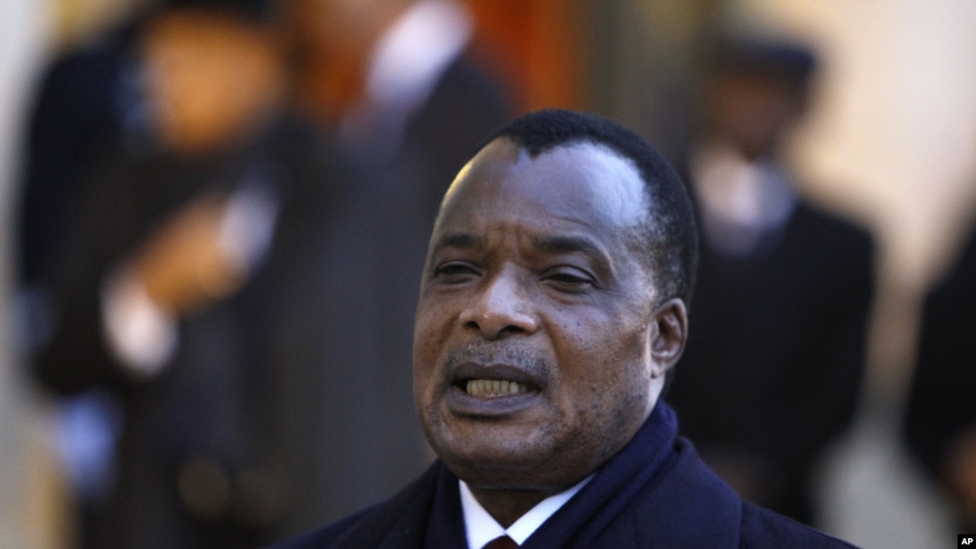 FILE - Republic of Congo President Denis Sassou Nguesso, February 8, 2012.