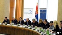 Zamenik predsednika Vlade Republike Srbije i ministar unutrašnjih poslova Ivica Dačić otvorio je forum Regionalne inicijative za migracije, azil i izbegla lica (MARRI) u Beogradu, 3. aprila 2012.