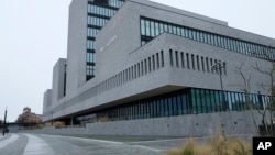 FILE - Exterior view of the Europol headquarters in The Hague, Netherlands, Feb. 22, 2016. 