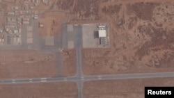 A screengrab of a satellite image shows the view of Airbase 101, next to Diori Hamani International Airport in Niamey, Niger, April 21, 2024. (2024 Planet Labs Inc./Handout via REUTERS)