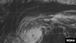 Hurricane Paulette is seen in the North Atlantic Ocean moving toward Bermuda, Sept. 13, 2020. (Credit: NOAA)