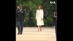 特朗普总统向阿灵顿国家公墓无名烈士墓献花圈