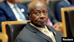 FILE - Ugandan President Yoweri Museveni attends an African Union summit in Addis Ababa, Ethiopia, Jan. 28, 2018. 