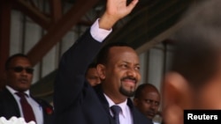 Le Premier ministre éthiopien Abiy Ahmed lors de sa visite à Ambo dans la région d'Oromiya, en Éthiopie, le 11 avril 2018.