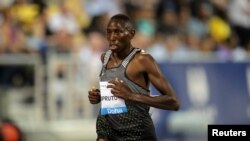 Conseslus Kipruto lors du 3000 steeple lors de la Ligue de diamant, le 6 juin 2016.