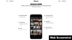 A portion of the Grindr homepage.