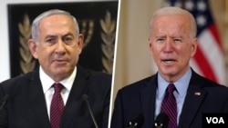 جو بایدن رئیس جمهوری آمریکا و بنیامین نتانیاهو نخست وزیر اسرائیل 