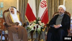 دیدار حسن روحانی رئیس جمهوری ایران (راست) و امیر کویت در تهران - ۱۱ خرداد ۱۳۹۳ 