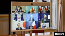 На фото: фрагмент відео-конференції лідерів "Групи 7" 24-го лютого, 2022