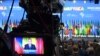 Presiden Rusia Vladimir Putin terlihat di kamera televisi saat menyampaikan pernyataannya kepada media pada KTT Rusia-Afrika di Sochi, 24 Oktober 2019. (Foto: via AP)