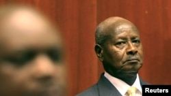 FILE - Uganda's President Yoweri Museveni prepares to deliver his state of the nation address in the capital Kampala.