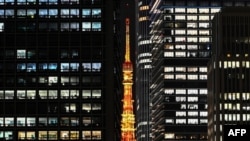 The Tokyo Tower is seen at night in the Japanese capital on Dec. 14, 2020. 