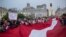 Manifestación contra la clase política peruana tras la renuncia del presidente Pedro Pablo Kuczynski, el jueves 22 de marzo.