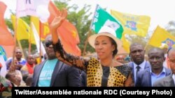 Jeanine Mabunda, présidente de l'Assemblée nationale de la RDC, lors d'une visite à Beni, au Nord-Kivu, RDC, le 18 février 2020.