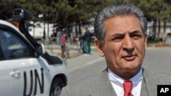 Top United Nations official in Kosovo Farid Zarif speaks to AP in front of the UN Headquarters in Kosovo Polje, Kosovo, March 23, 2012. 