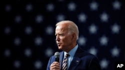 Democratic presidential candidate former Vice President Joe Biden speaks at the Presidential Gun Sense Forum, Aug. 10, 2019, in Des Moines, Iowa. 