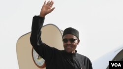 Shugaban Najeriya Muhammadu Buhari a Lokacin Da Ya Kama Hanyar Tafiya Afrika ta Kudu jiya Asabar