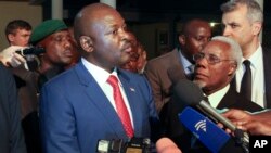 FILE - Burundi's President Pierre Nkurunziza speaks to the media in Gitega, Burundi, Jan. 22, 2016.