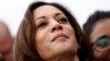 U.S. Democratic presidential candidate and U.S. Senator Kamala Harris joins with striking McDonalds workers in Las Vegas, Aug. 11, 2020.