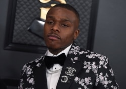 FILE - DaBaby arrives at the 62nd annual Grammy Awards at the Staples Center, Jan. 26, 2020, in Los Angeles.