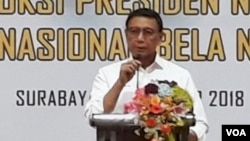 Menko Polhukam Wiranto di Sidoarjo, 29 Oktober 2018. (Foto: dok).