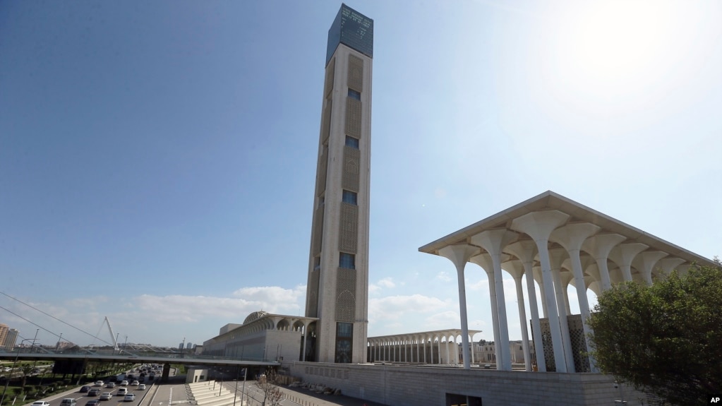 The Djamaa El-Djazair, or Algiers Great Mosque, is seen Feb.21, 2024 in Algiers. Begun in 2012, the Great Mosque of Algiers boasts a giant 265-meter (869-foot) minaret and a capacity for 120,000 faithful.