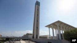 The Djamaa El-Djazair, or Algiers Great Mosque, is seen Feb.21, 2024 in Algiers. Begun in 2012, the Great Mosque of Algiers boasts a giant 265-meter (869-foot) minaret and a capacity for 120,000 faithful.