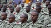 FILE - Somali soldiers attend a training session at a Turkish military base in Mogadishu, Somalia, Sept. 30, 2017.