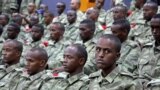 FILE - Somali soldiers attend a ceremony in Mogadishu, Somalia, Sept. 30, 2017.