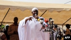 Le président Adama Barrow, Faraba Banta, Gambie, le 22 juin 2018.