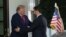 President Donald Trump greets Iraq's Prime Minister Ali al-Zaidi at the White House, Tuesday, July 14, 2026, in Washington. (AP Photo/Julia Demaree Nikhinson)