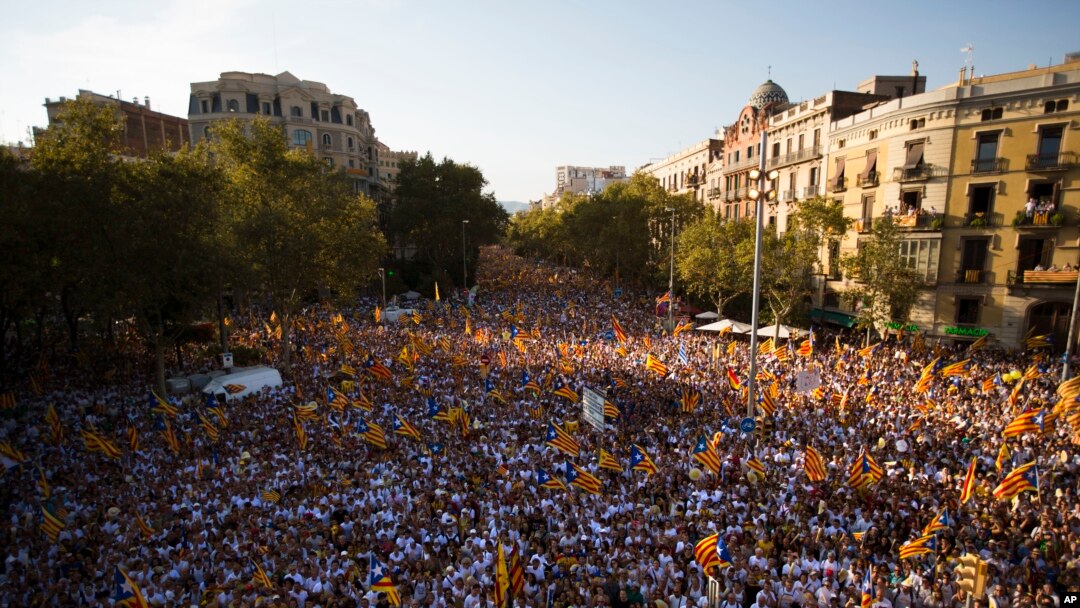 Marš gradjana Katalonije za nezavisnost, Barcelona, Španija 