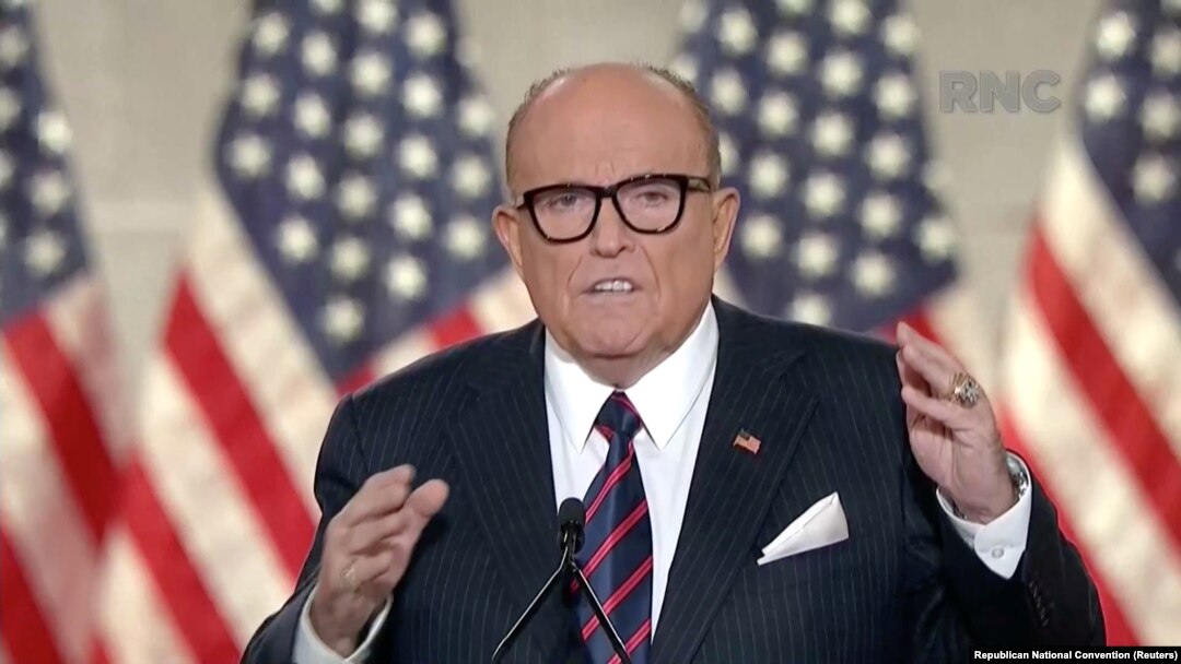 Rudy Giuliani ex presidente da câmara de Nova Iorque discursa na última noite da Convenção Republicana. 27 agosto, 2020