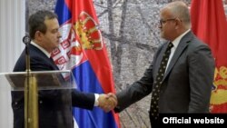 Šefovi diplomatija Srbije i Crne Gore, Ivica Dačić i Srđan Darmanović, Podgorica 16. januar 2018. (rtcg.me)