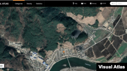 '비주얼아틀라스(www.visualatlas.org)' 웹사이트에서 검색한 북한 개천의 14호 관리소(정치범수용소) 위성사진. 사진=Visual Atlas.