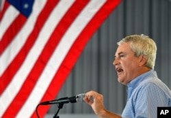 FILE - Rep. James Comer, R-Ky., speaks at the 138th annual Fancy Farm Picnic, Aug. 4, 2018, in Fancy Farm, Ky.