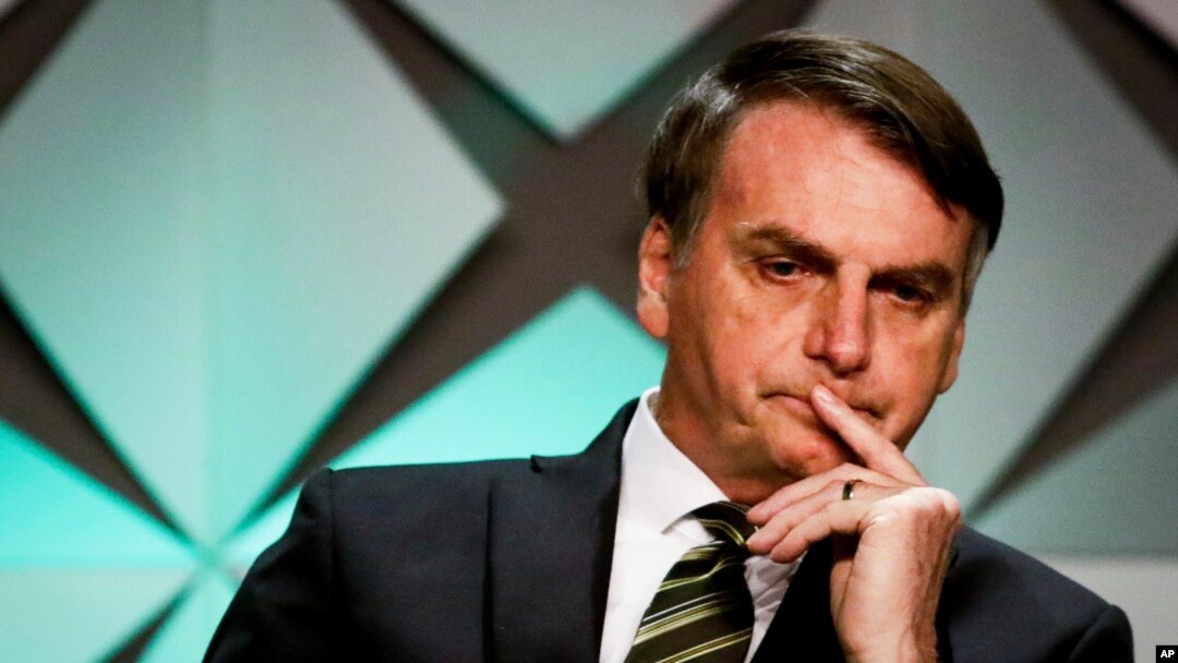 Presiden Brazil Jair Bolsonaro menghadiri pembukaan Forum Investasi Brazil 2019 di Sao Paulo, 10 Oktober 2019. (Foto: AP)