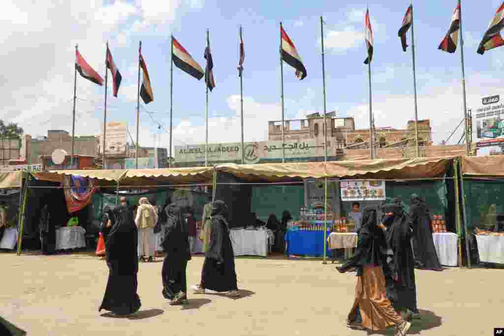 بازاری در شهر صنعا، پایتخت یمن