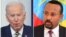 የዩናይትድ ስቴትስ ፕሬዚደንት ጆ ባይደን( ፎቶ፡ ሮይተርስ) እና የኢትዮጵያ የጠቅላይ ሚኒስትር ዐቢይ አህመድ (ፎቶ፡ ቪቮኤ)